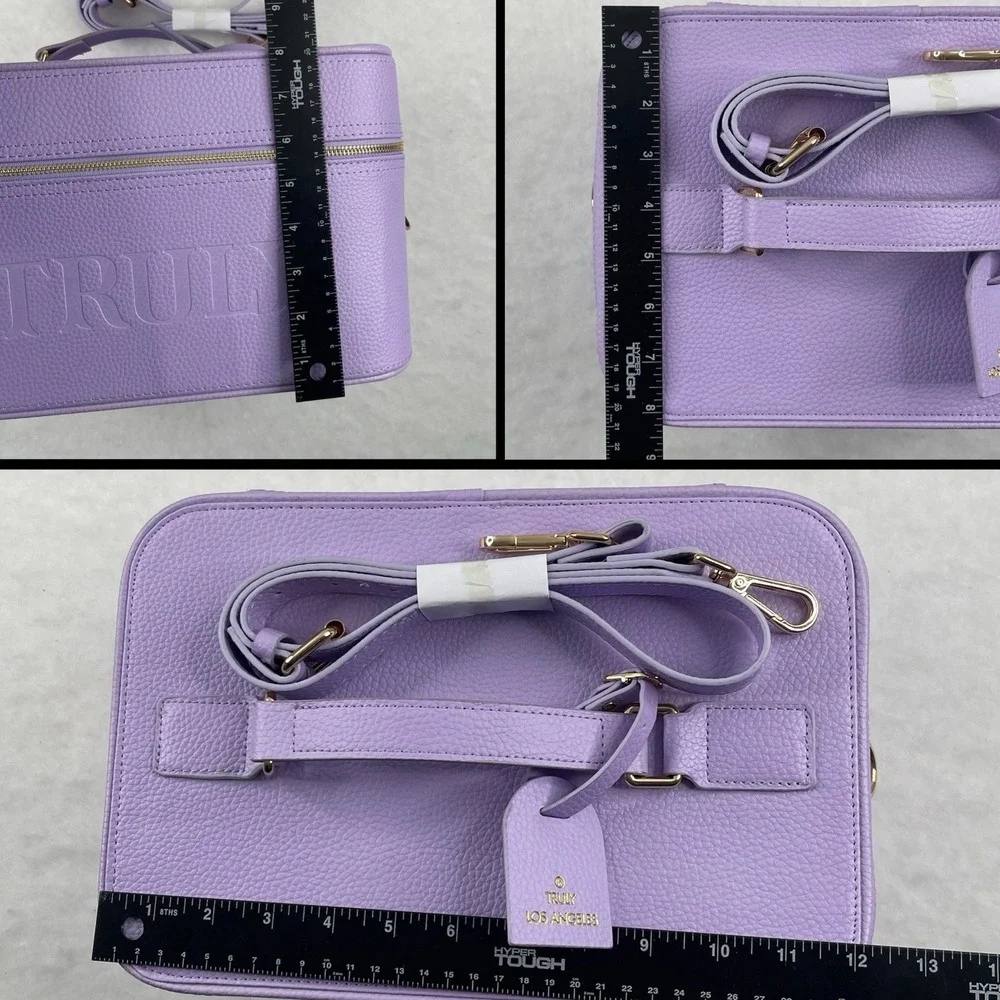 Truly Beauty Amalfi Luxury Travel Trunk Lilac Vegan Leather Makeup Case New - Picture 7 of 7